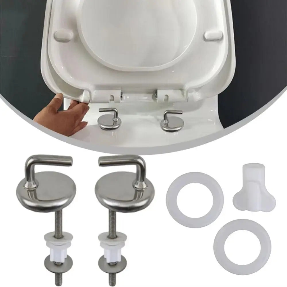 Stainless Steel Toilet Seat Hinge Kit – Universal Replacement
