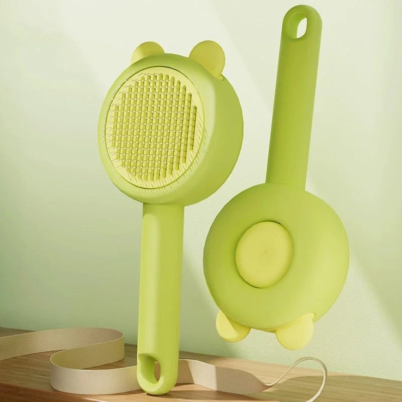 Self-Cleaning One-Button Pet Brush – Dog & Cat Grooming Comb