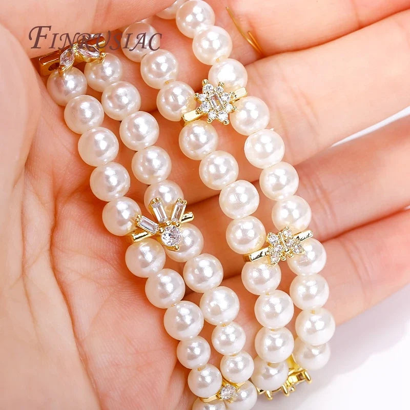 18K Gold Plated Zircon Flower Spacer Bars | 2/3 Hole Separators