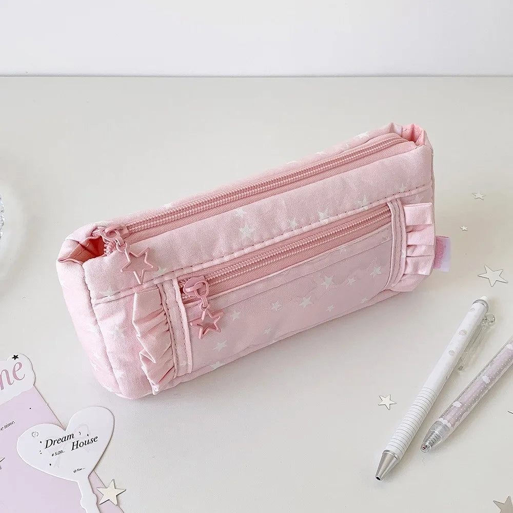 Transparent Window Pencil Case Large Capacity Badge Pen Bag