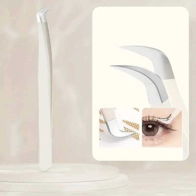 Precision Curved Tip Eyelash Extension Tweezers – Stainless Steel