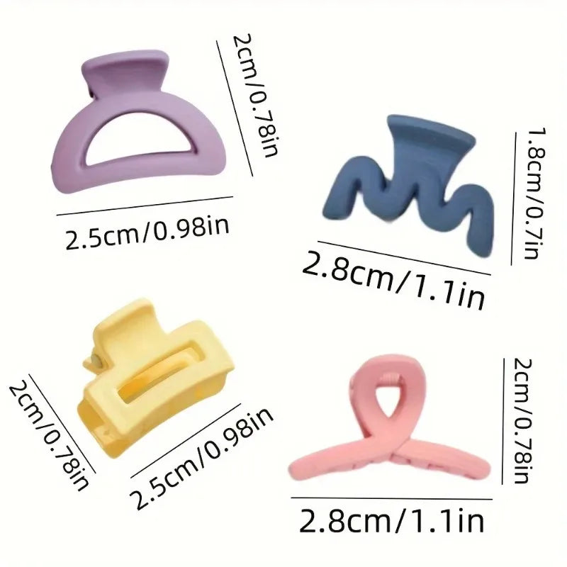 20-Piece Matte Hollow Hair Claw Clips – Candy Color Barrettes