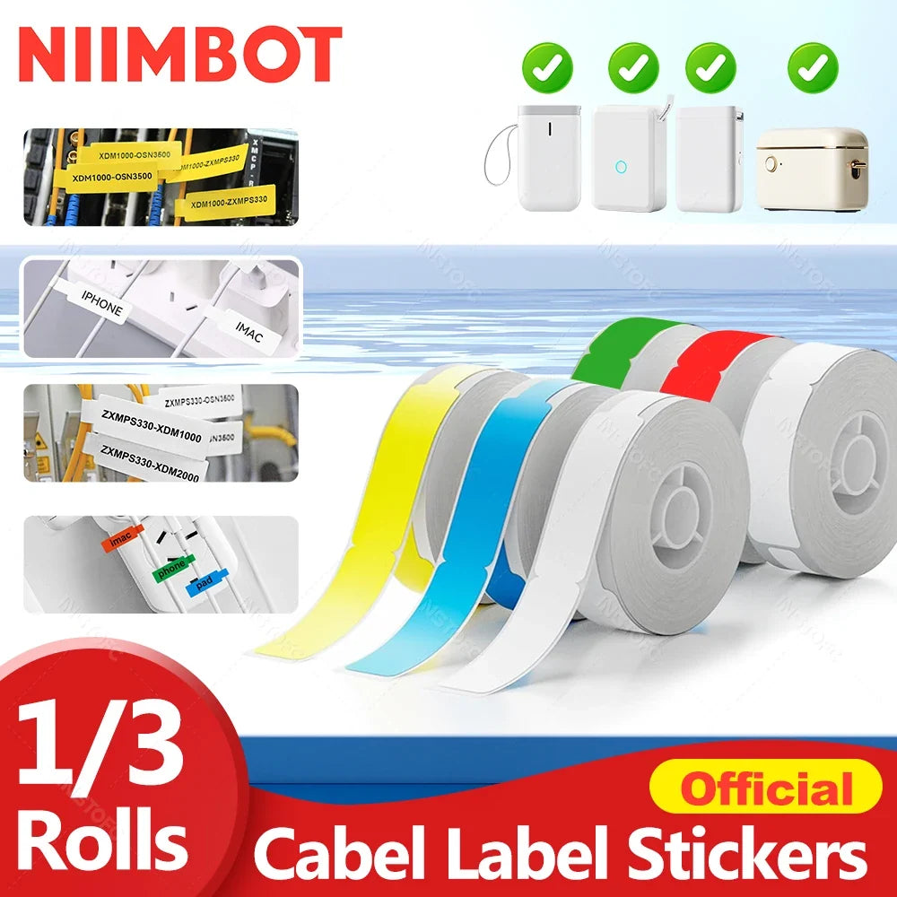 Niimbot Label Tape for D11 D110 D101 – Waterproof Cable Stickers