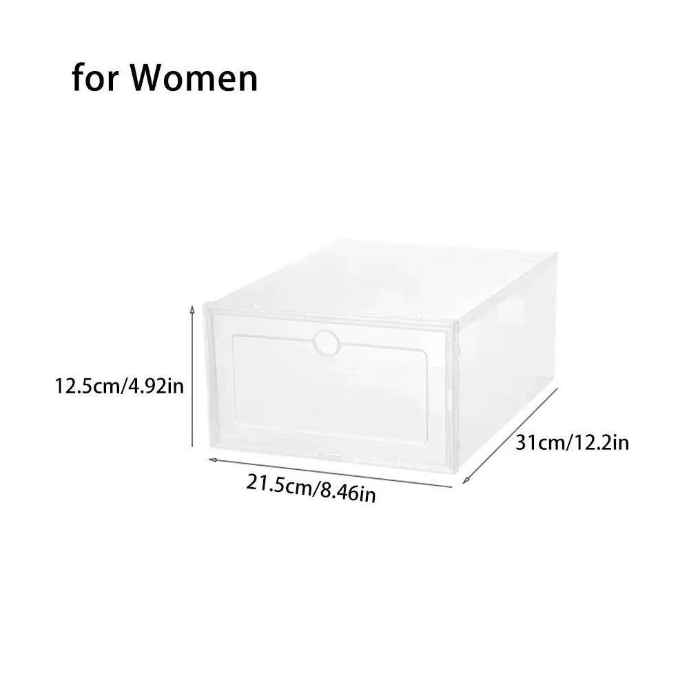 Transparent Stackable Shoe Boxes – Dustproof Waterproof Organizers