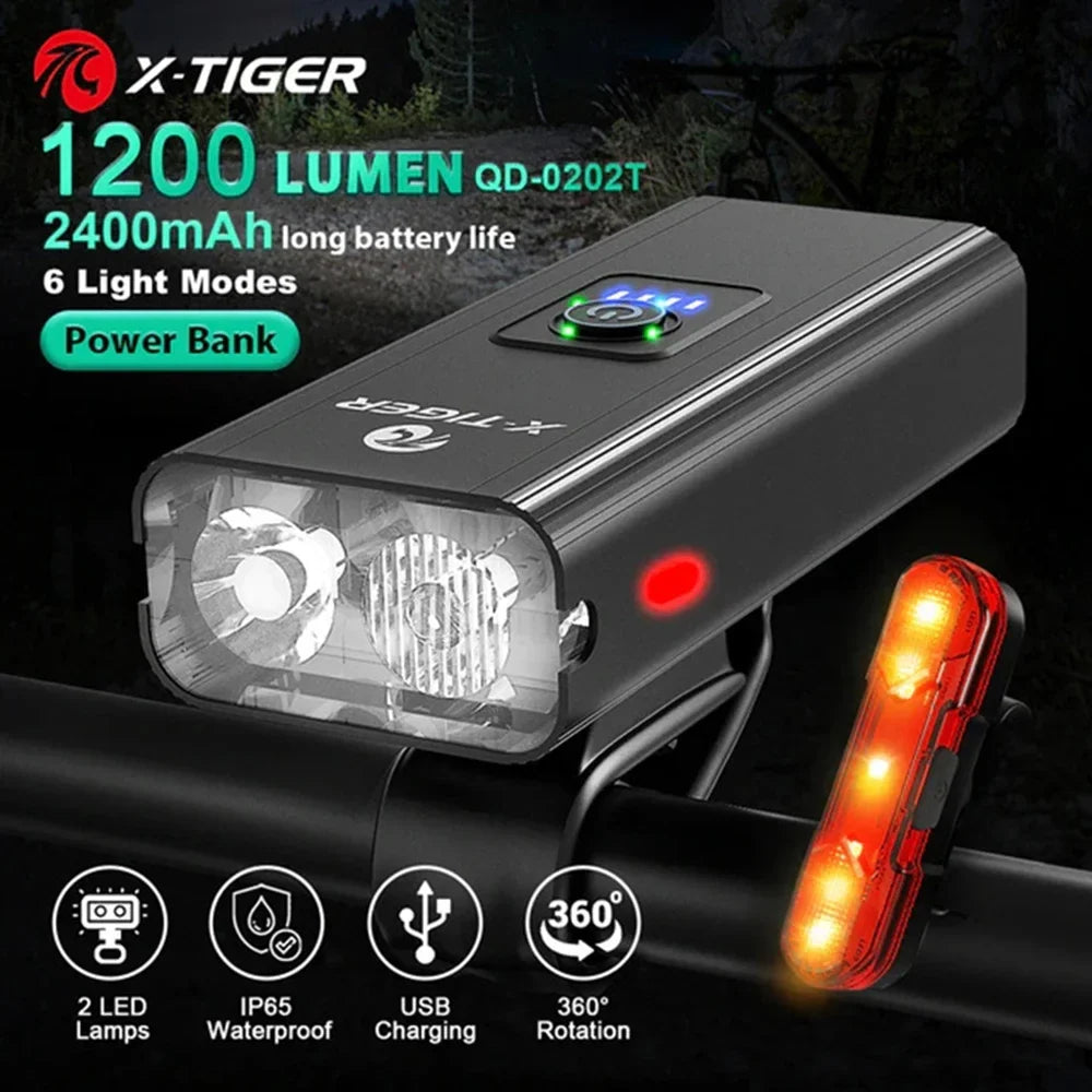 X-TIGER USB Rechargeable Bike Light Set – Front & Tail Light