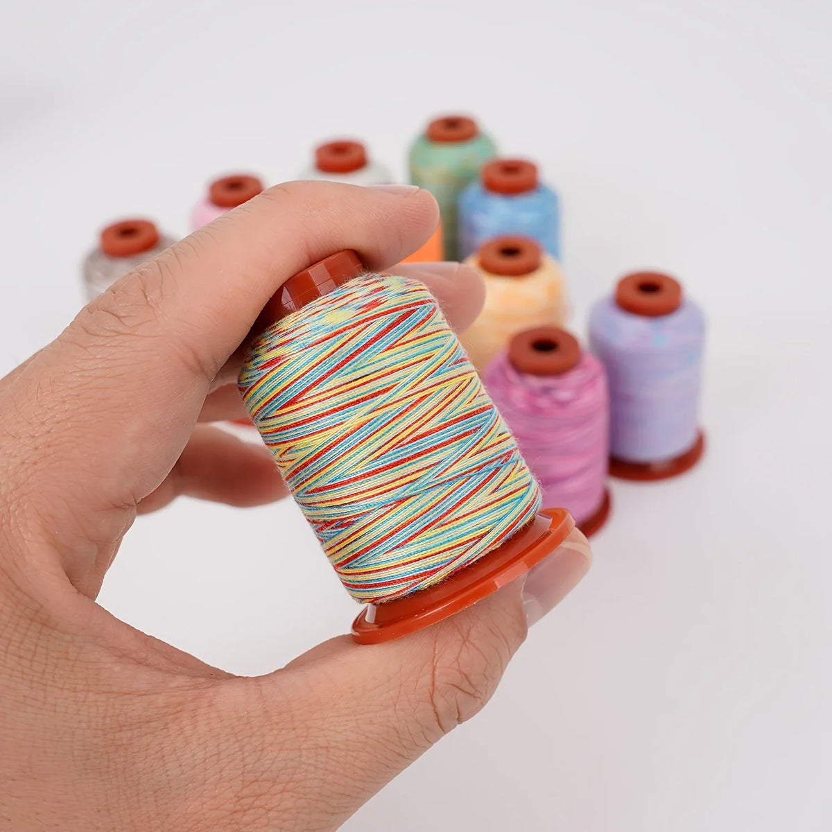 Multicolor Sewing Thread 500 Yards – 12 Colors Gradient Set
