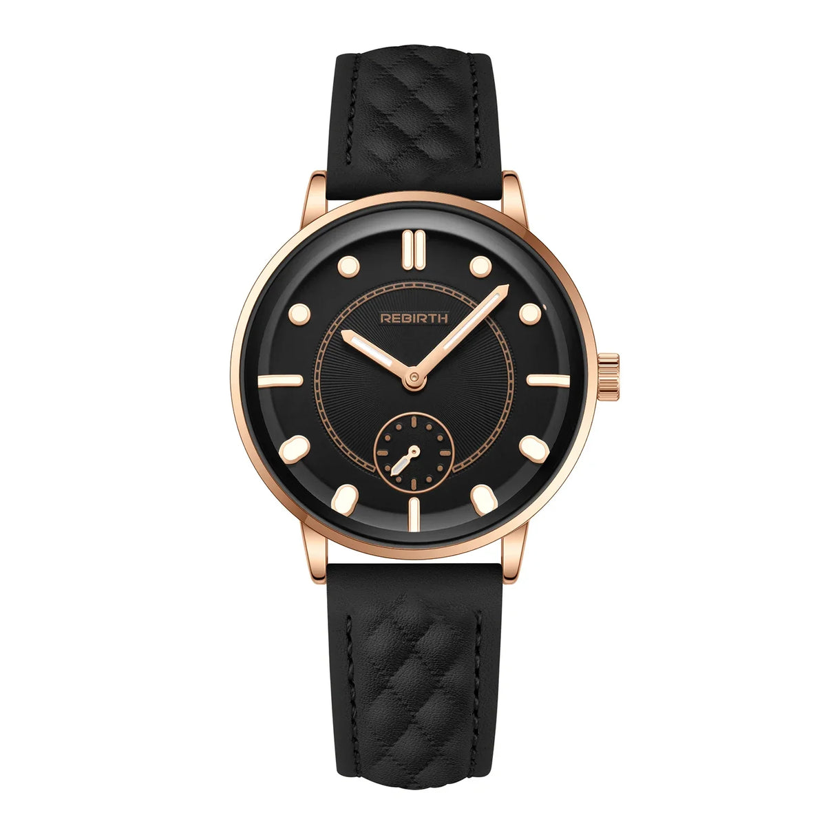 REBIRTH Retro Quartz Wristwatch Leather Band | Minimalist Dial