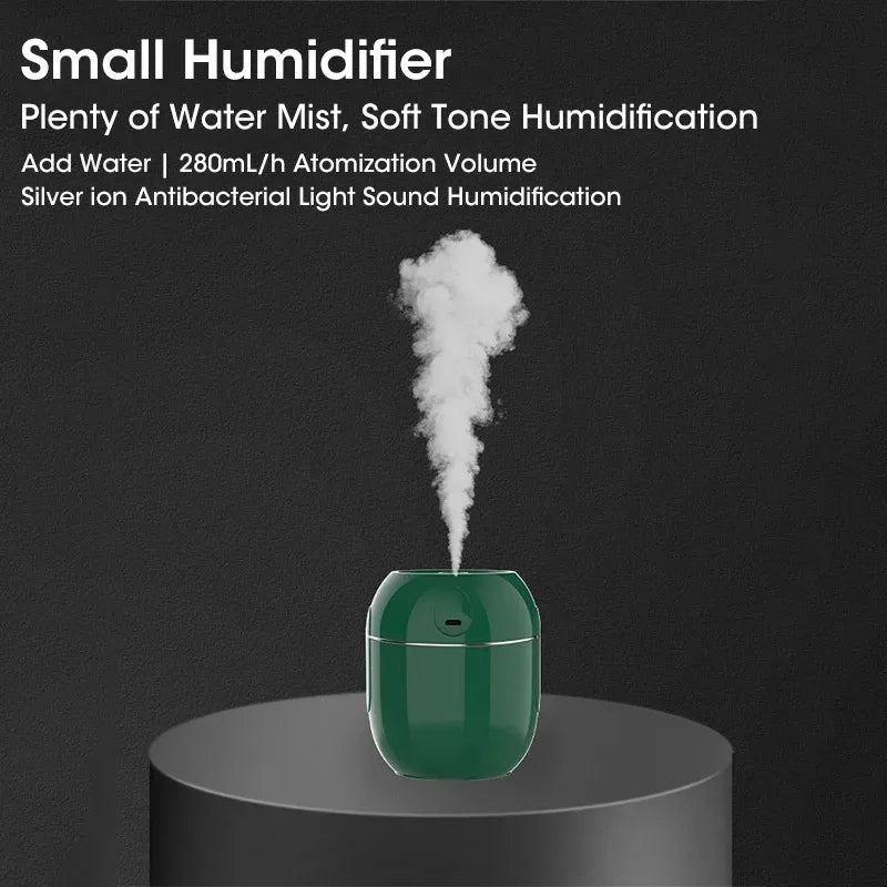 USB Mini Humidifier 280ml – Portable Quiet Mist for Car & Home