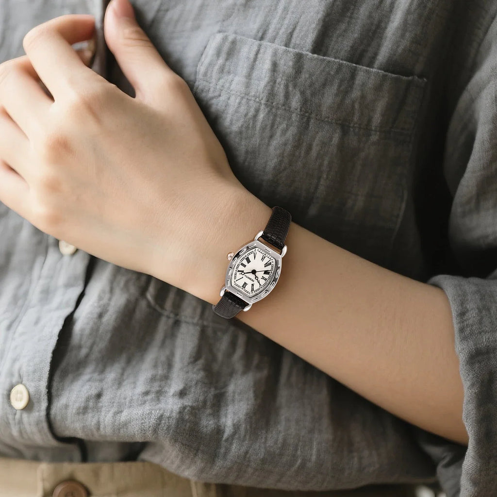 REBIRTH Women's Quartz Watch – Leather Strap & Roman Numerals