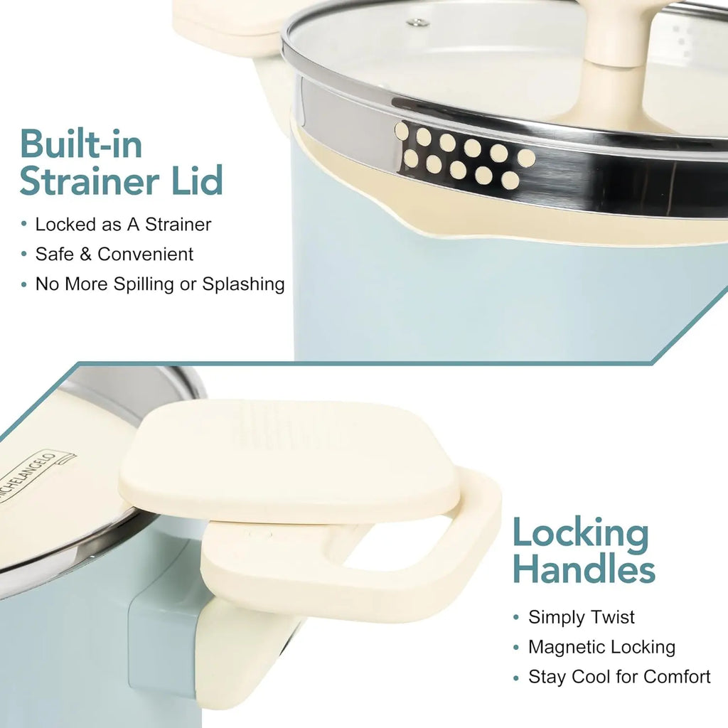 MICHELANGELO 24cm Nonstick Saucepan with Lid | Induction Ready