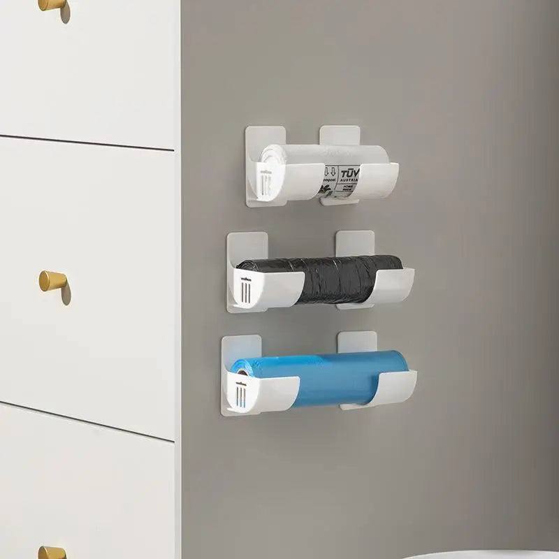 2-Piece No-Drill Kitchen Storage Rack | Wrap & Bag Organizer