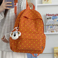 Korean Polka Dot Canvas Backpack – Lightweight School Bag