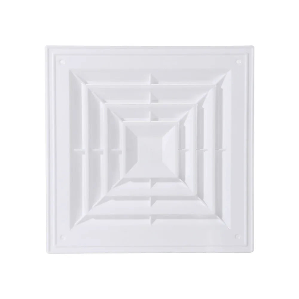 Square White Plastic Air Vent Grille with Flaps – Exhaust Fan Cover