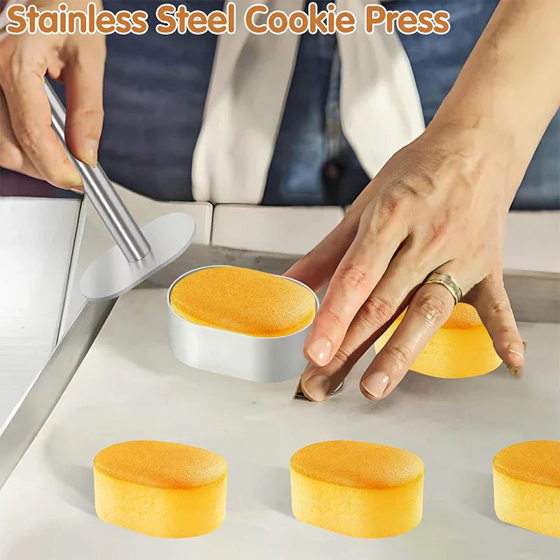 Stainless Steel Pastry Mold with Pusher – DIY Baking Tool