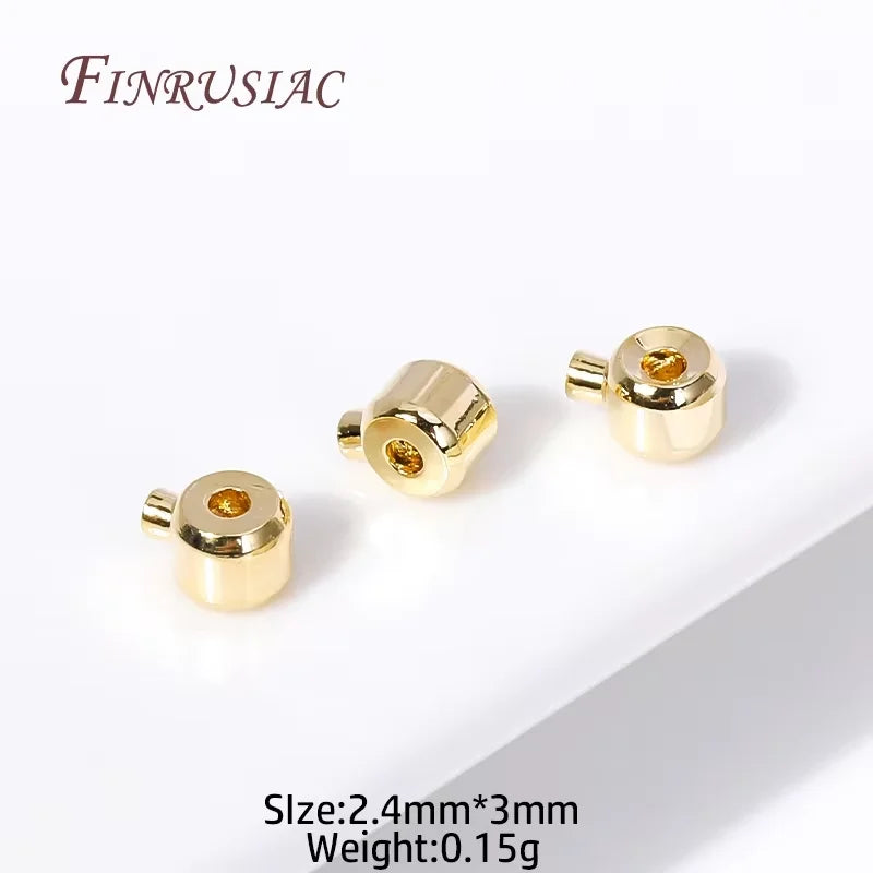 18K Gold Plated Brass Cord End Beads – 4mm DIY Jewelry Findings