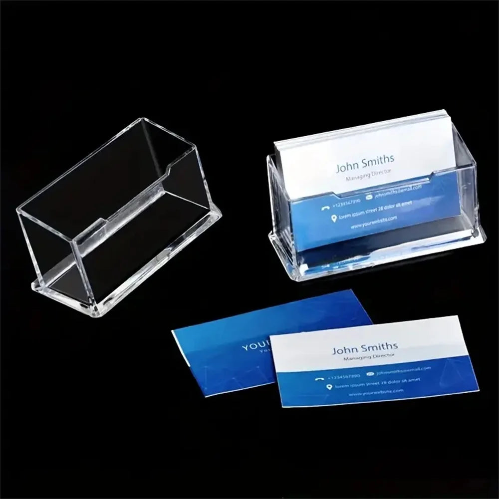 Transparent Acrylic Desktop Business Card Holder Display Stand
