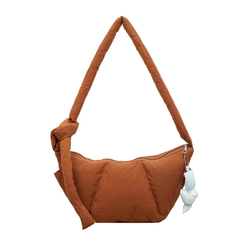 Women's Large Capacity Cotton Puffer Crossbody Dumpling Bag
