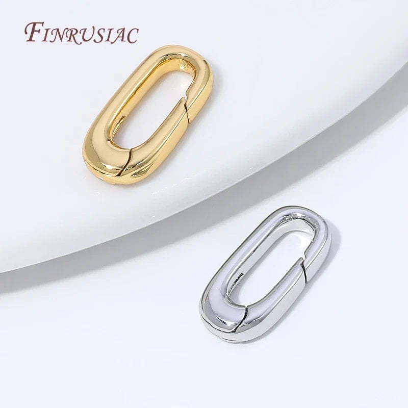 18K Gold Plated Oval Spring Clasp | DIY Jewelry Connector
