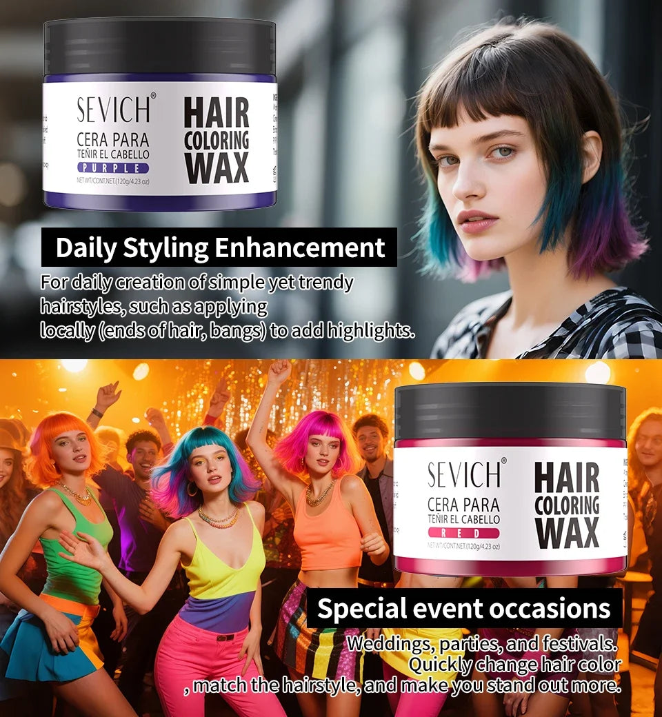 Sevich Hair Colour Wax | 13 Colors Temp Dye for Halloween