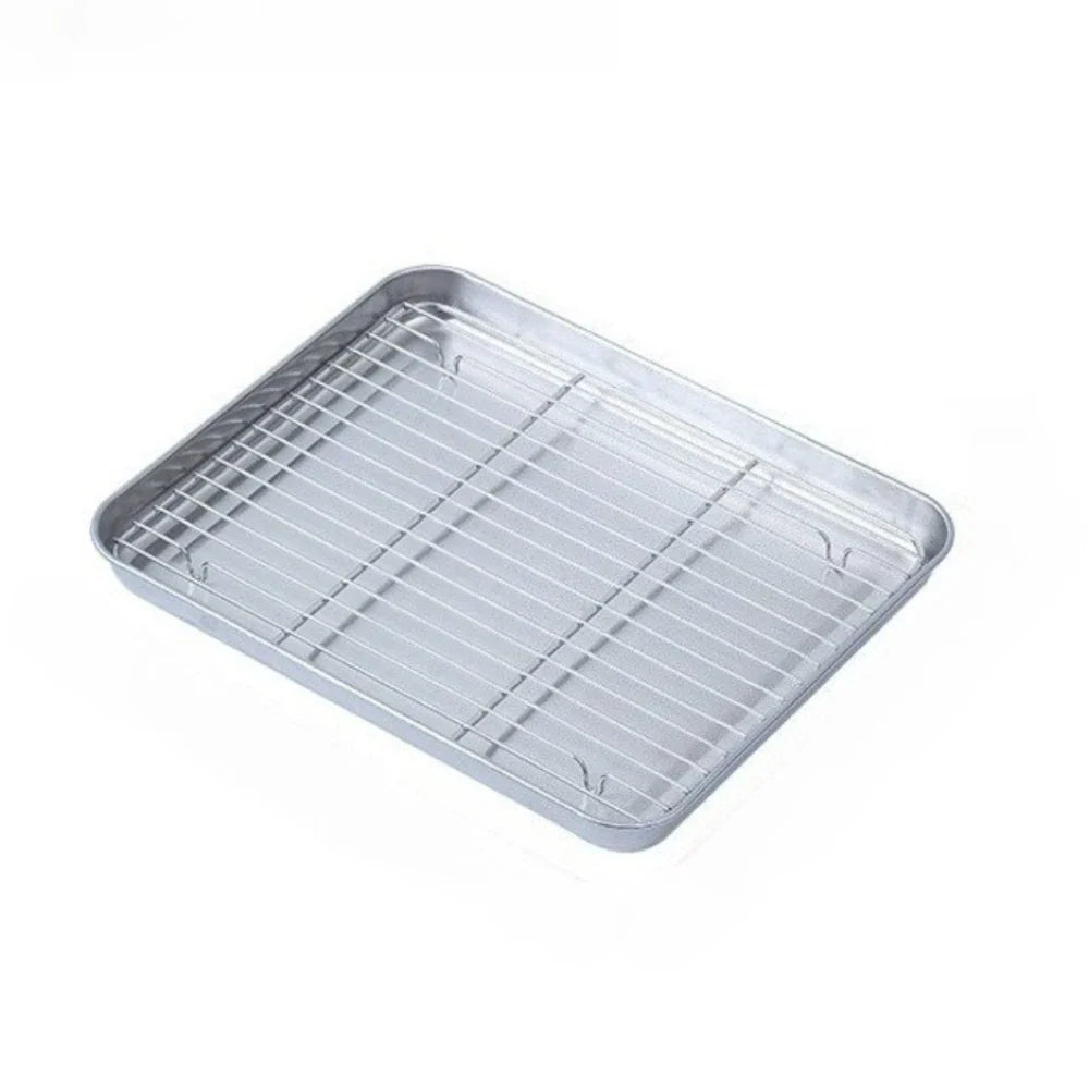 Stainless Steel Baking Pan & Wire Rack – BBQ & Camping Tray