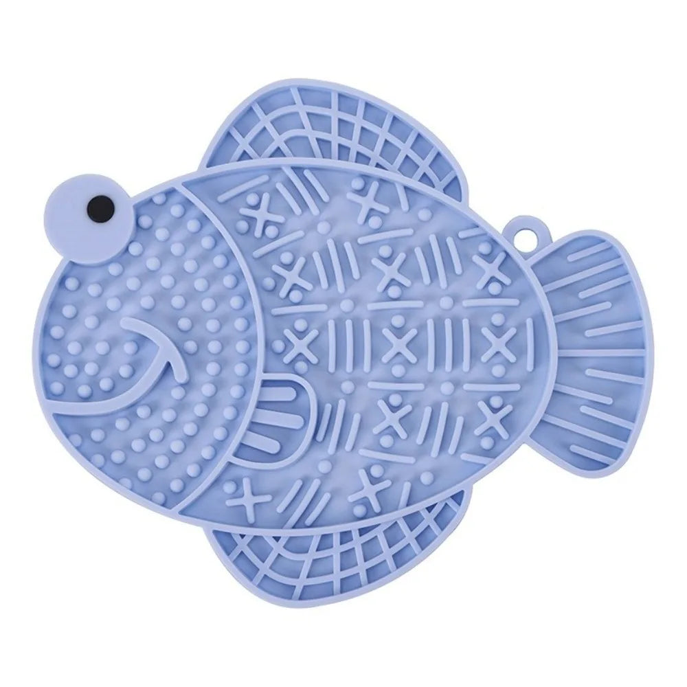 Silicone Slow Feeder Lick Mat – Frog & Fish Shape for Dogs