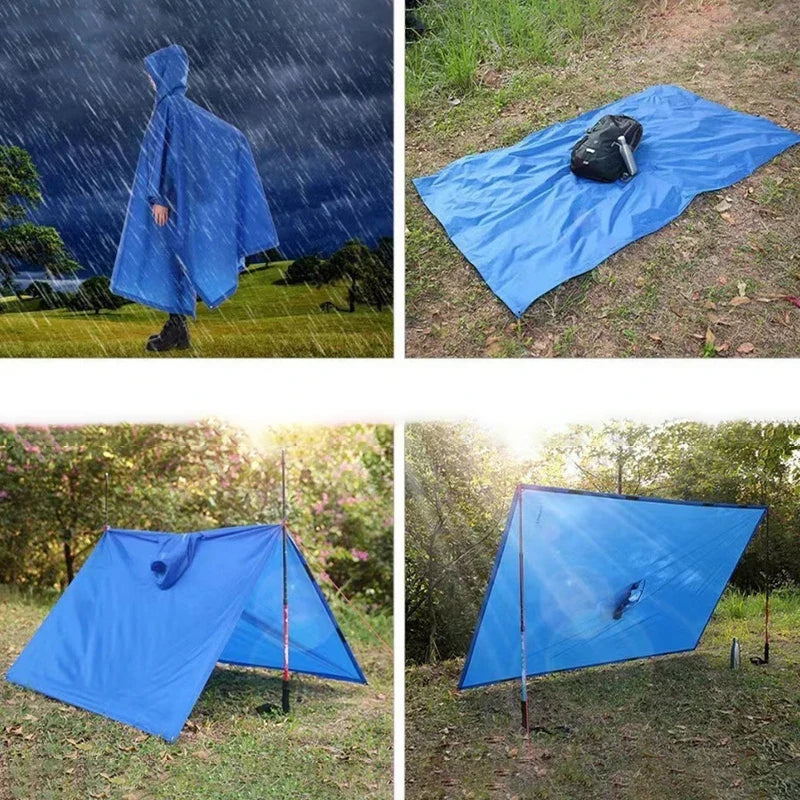 Heavy Duty Waterproof Rain Poncho – Lightweight Camping Raincoat