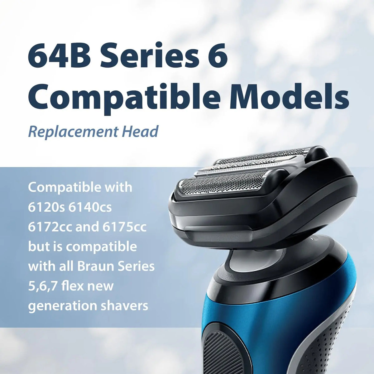 SHINON 64B Replacement Head – Braun Series 6 & 5 Shaver