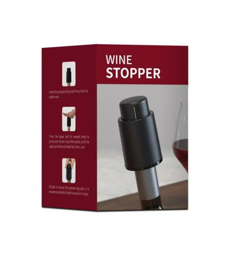 Vacuum-Sealed Wine Bottle Stopper | Push-Style Wine Preserver