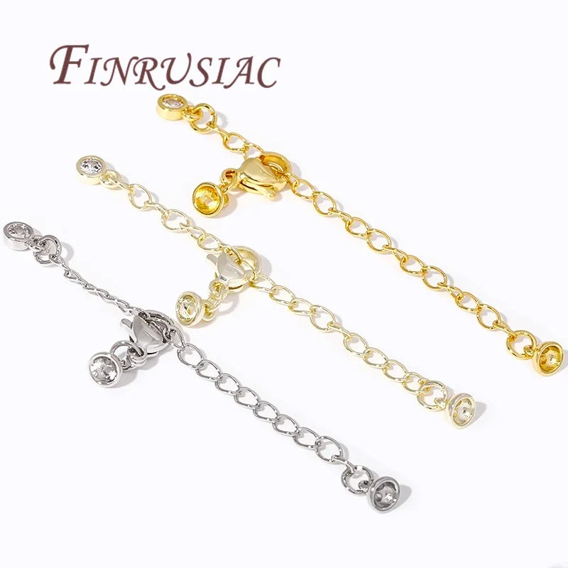 18K Gold Plated Extension Tail Chains with Lobster Clasps – DIY