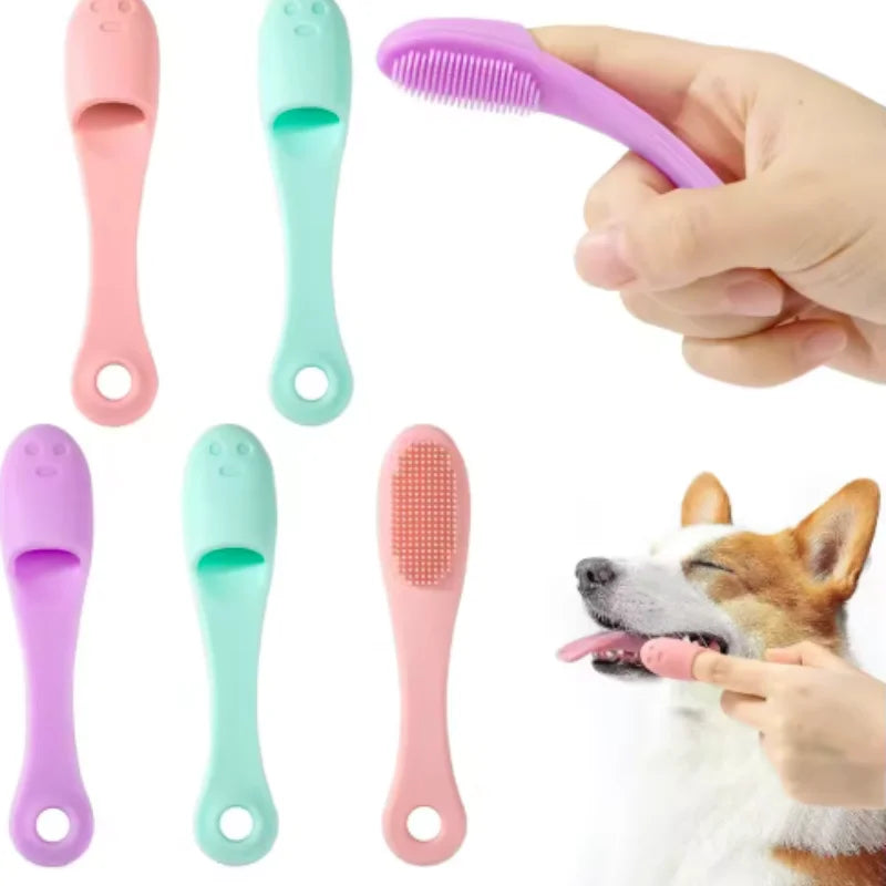 Soft Silicone Cat & Dog Chin Brush – Finger Grooming Scrubber