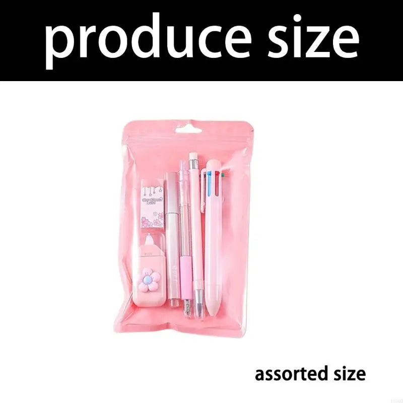 6-Piece Student Stationery Writing Set with Zip Case