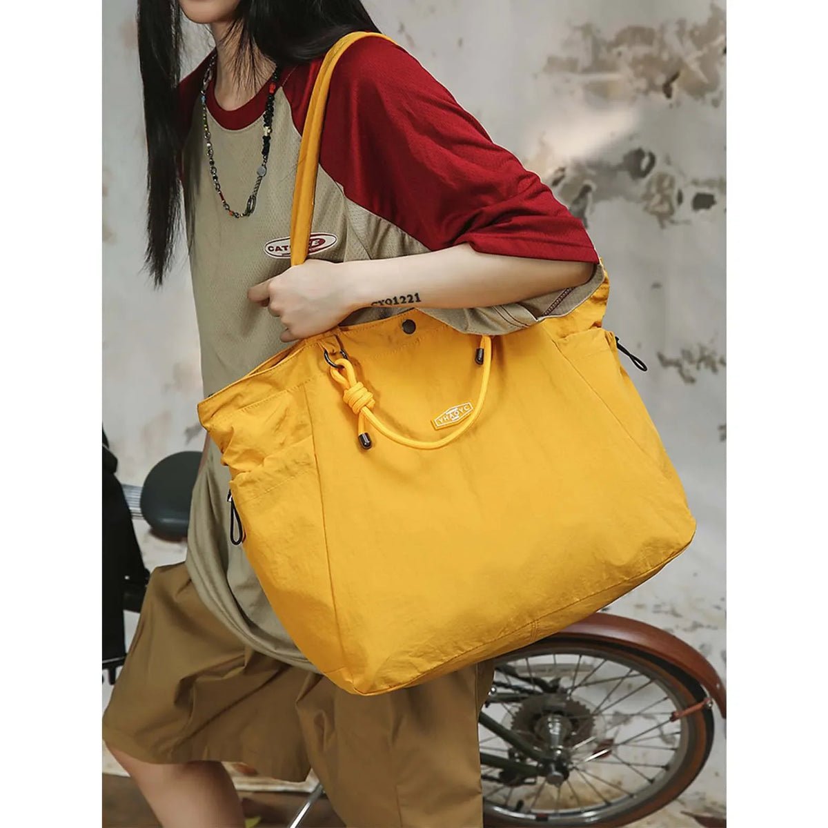 Nixie Large Nylon Tote Bag – Shoulder, Travel & Commute Bag
