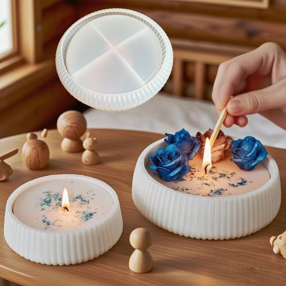 Striped Silicone Mold – Concrete Bowl, Candle & Flowerpot DIY