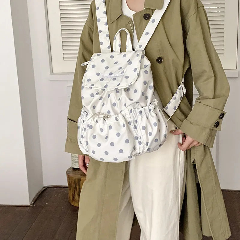 Leopard Print Drawstring Backpack – Korean Canvas School Bag