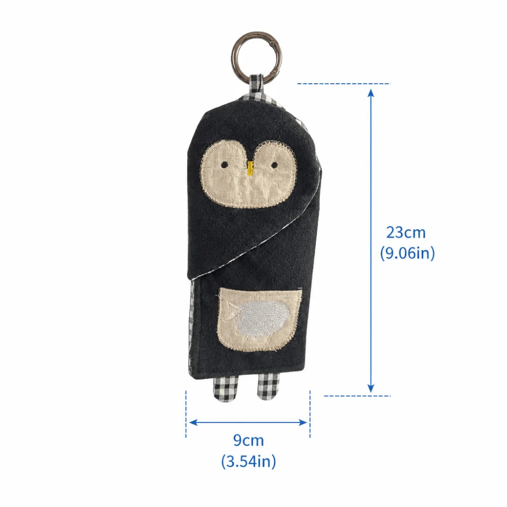 Penguin Glasses Case with Key Ring – Cute Eyeglass Pouch