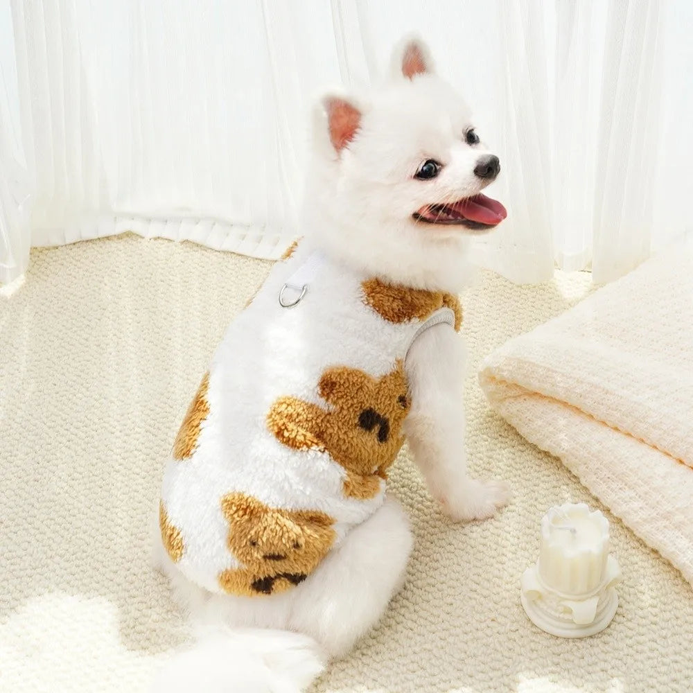 Winter Dog Sweater Vest – Bear Fleece XS–9XL Pet Clothes