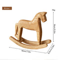 Hand-Carved Wooden Rocking Horse Figurine – Home Décor Gift