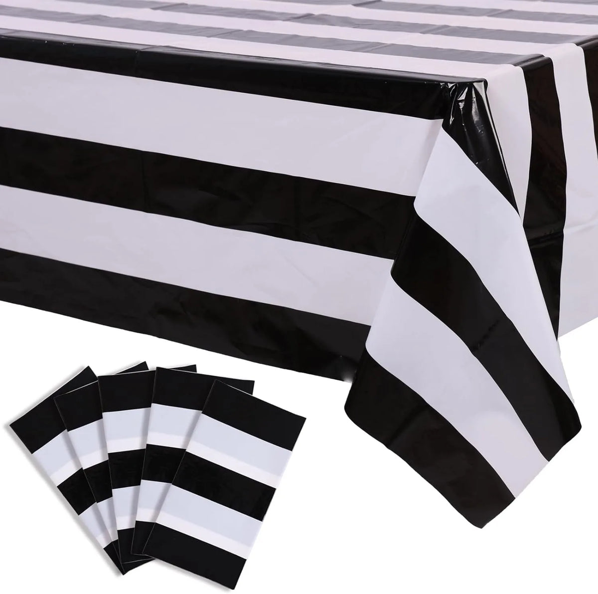 Red & White Striped Tablecloth – Waterproof Carnival Party Cover