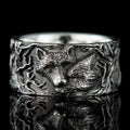 Vintage Silver Plated Wolf Head Ring – Punk Style Sizes 6–10
