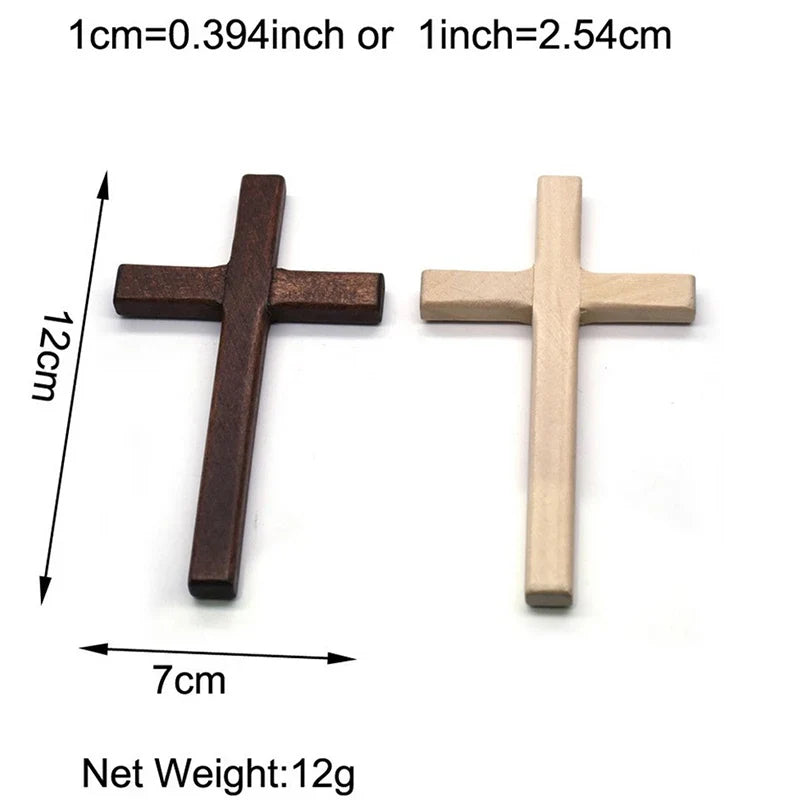 Wooden Wall Cross 12cm Hanging Crucifix – 2 Colors