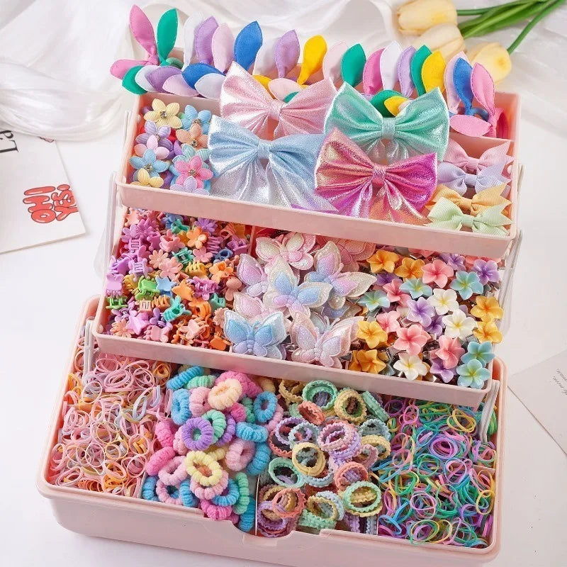 775-Piece Girls Hair Accessories Set – Bows, Headbands & Ties