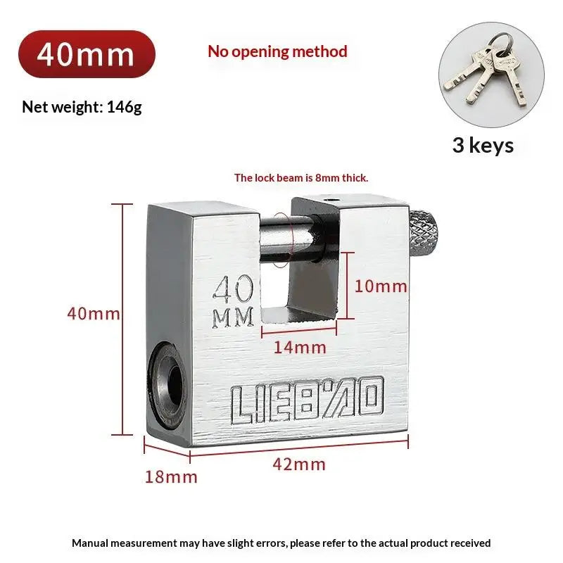 Stainless Steel Security Padlock 40–100mm | Cut-Resistant