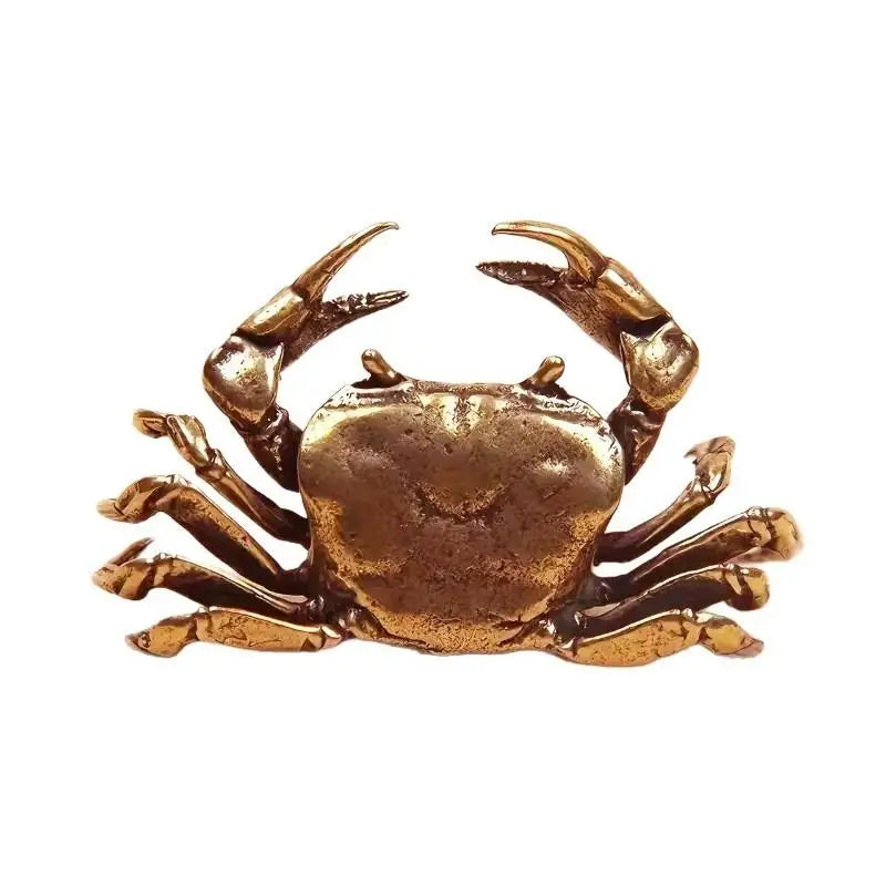 Brass Crab Figurine Antique Tea Pet Desktop Ornament | Handcrafted