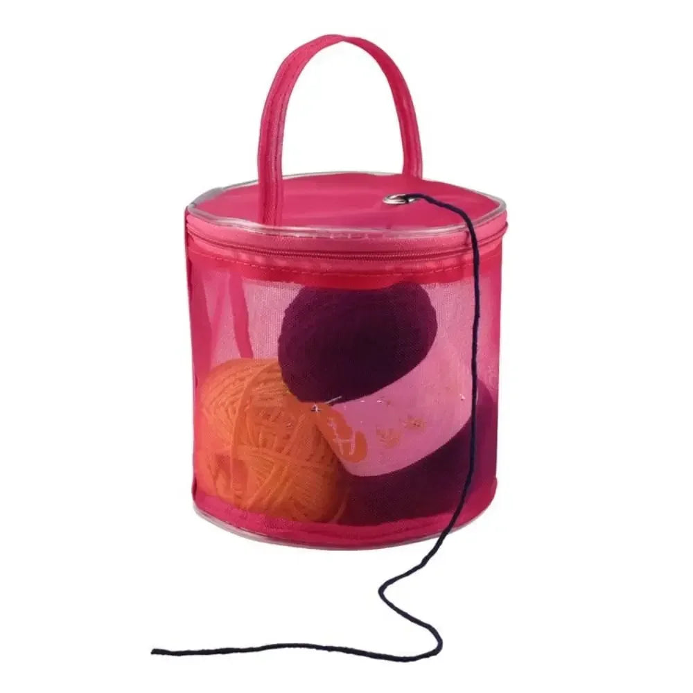 Portable Mesh Yarn Storage Bag for Knitting & Crochet