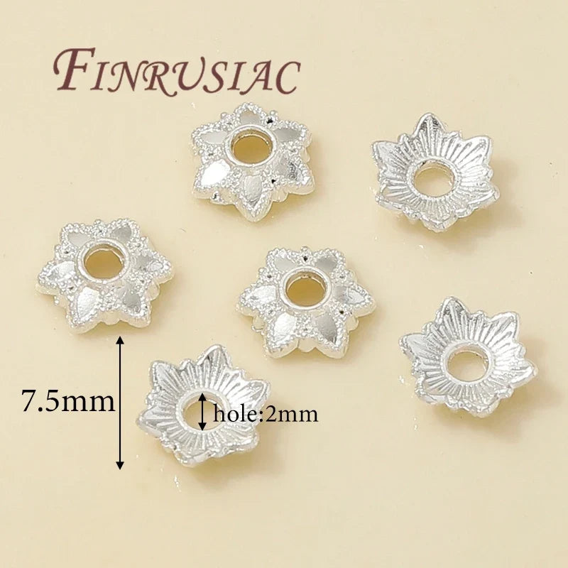 Silver Plated Flower Bead Caps for DIY Jewelry – 50/100 Pcs