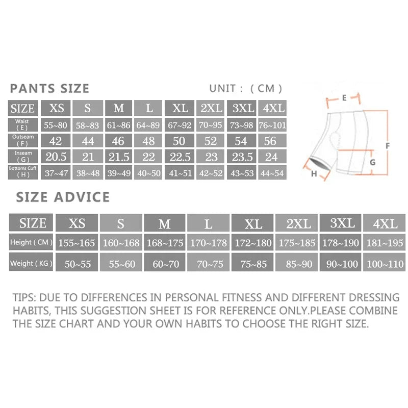 X-TIGER Men's MTB Cycling Shorts | 5D Gel Pad, UV Protection
