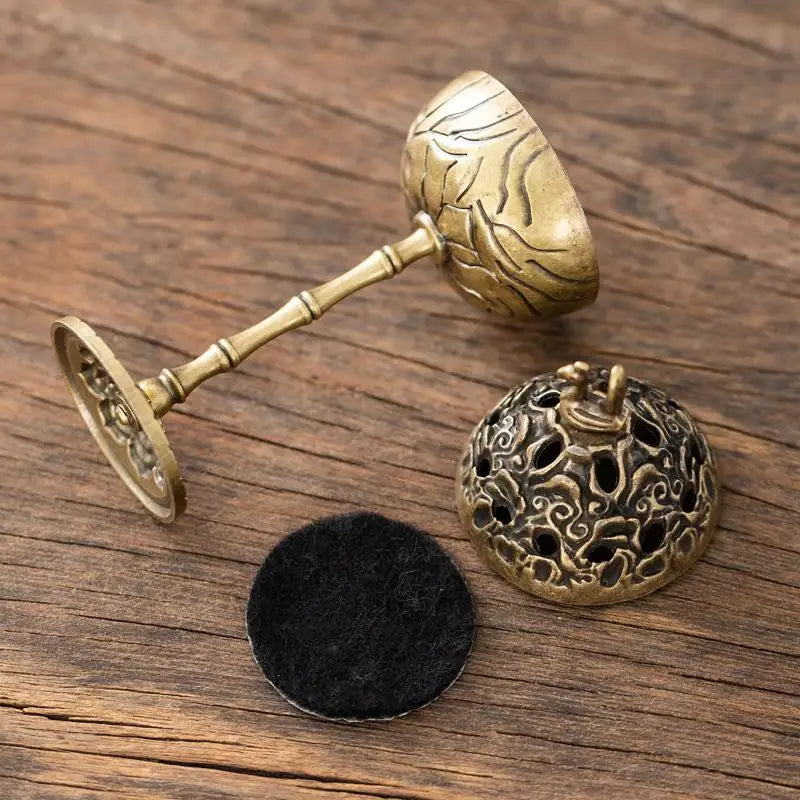 Alloy Hollow Deer Crane Incense Burner – High-Foot Décor Censer