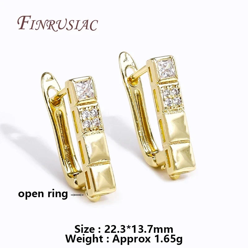 18K Gold Plated Zircon Earring Hooks – DIY Drop Earring Findings