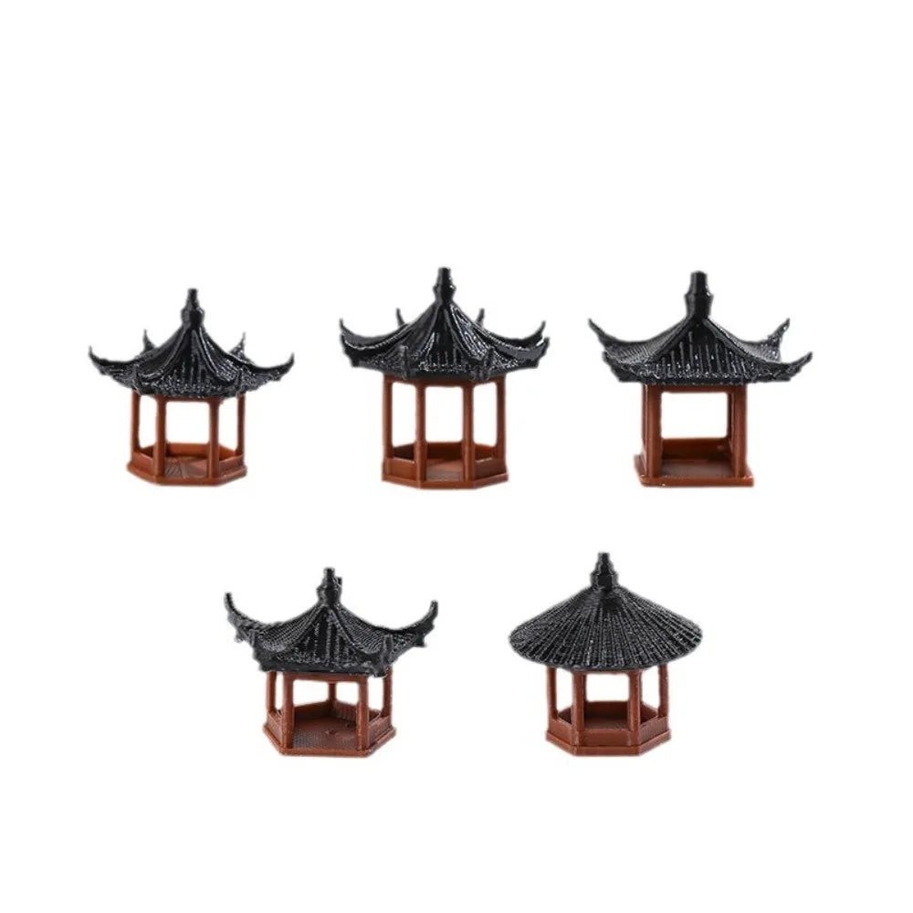 Miniature Hexagonal Pagoda Figurine – Micro Landscape Decor