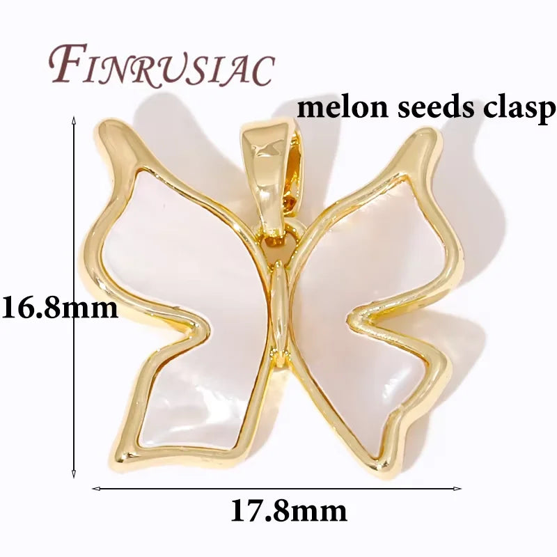 18K Gold Plated Shell Butterfly Charms | DIY Jewelry Pendants
